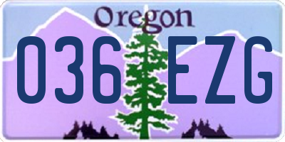 OR license plate 036EZG