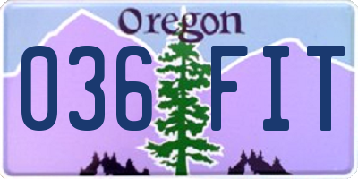 OR license plate 036FIT