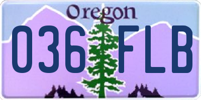 OR license plate 036FLB