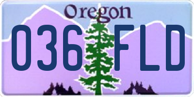 OR license plate 036FLD