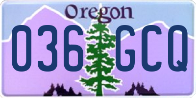 OR license plate 036GCQ