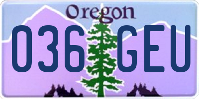 OR license plate 036GEU