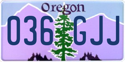 OR license plate 036GJJ