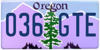 OR license plate 036GTE