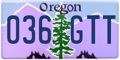 OR license plate 036GTT
