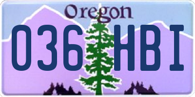 OR license plate 036HBI