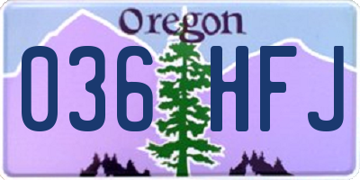 OR license plate 036HFJ