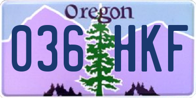 OR license plate 036HKF