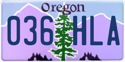 OR license plate 036HLA
