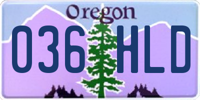 OR license plate 036HLD