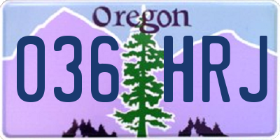 OR license plate 036HRJ