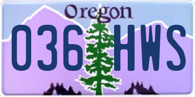 OR license plate 036HWS