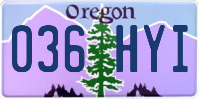 OR license plate 036HYI