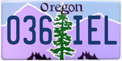 OR license plate 036IEL