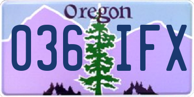 OR license plate 036IFX