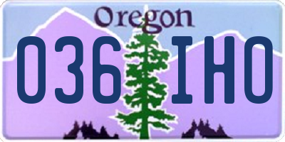 OR license plate 036IHO