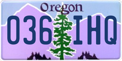 OR license plate 036IHQ