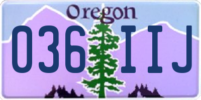 OR license plate 036IIJ