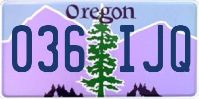 OR license plate 036IJQ
