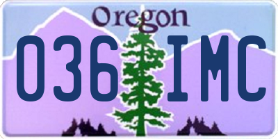 OR license plate 036IMC