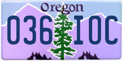 OR license plate 036IOC