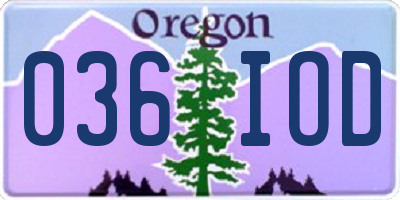 OR license plate 036IOD