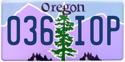 OR license plate 036IOP