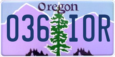 OR license plate 036IOR