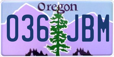 OR license plate 036JBM