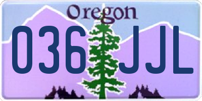 OR license plate 036JJL