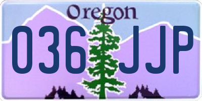 OR license plate 036JJP