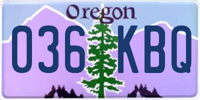 OR license plate 036KBQ