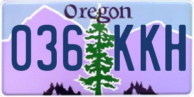 OR license plate 036KKH