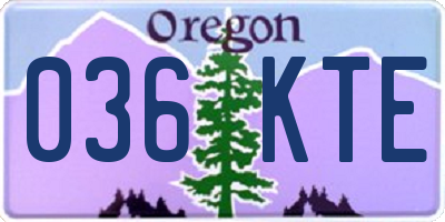 OR license plate 036KTE