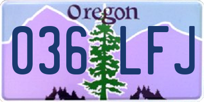 OR license plate 036LFJ