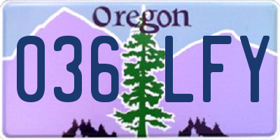 OR license plate 036LFY