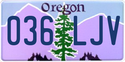 OR license plate 036LJV