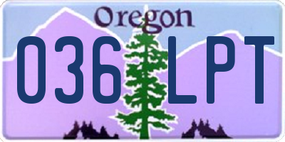 OR license plate 036LPT