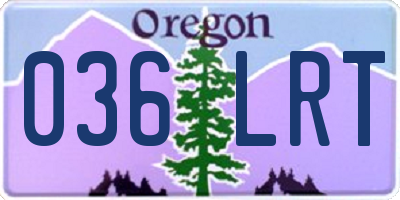 OR license plate 036LRT
