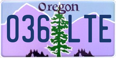 OR license plate 036LTE
