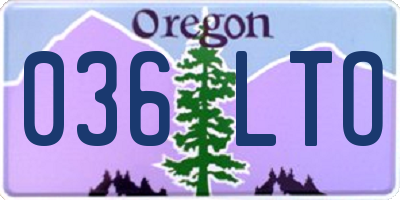 OR license plate 036LTO