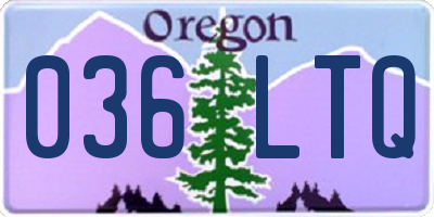 OR license plate 036LTQ