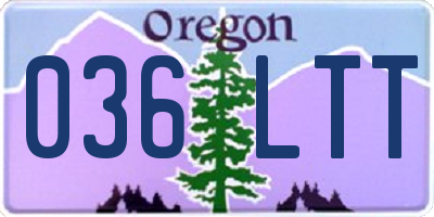OR license plate 036LTT