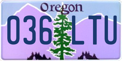 OR license plate 036LTU