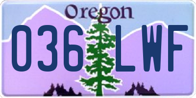 OR license plate 036LWF