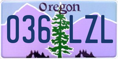 OR license plate 036LZL
