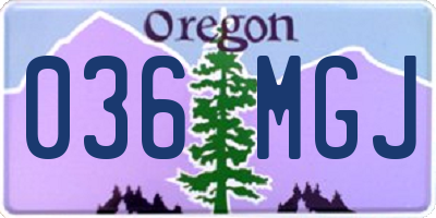 OR license plate 036MGJ