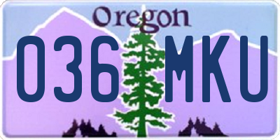 OR license plate 036MKU