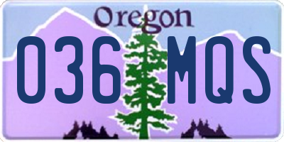 OR license plate 036MQS
