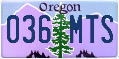 OR license plate 036MTS